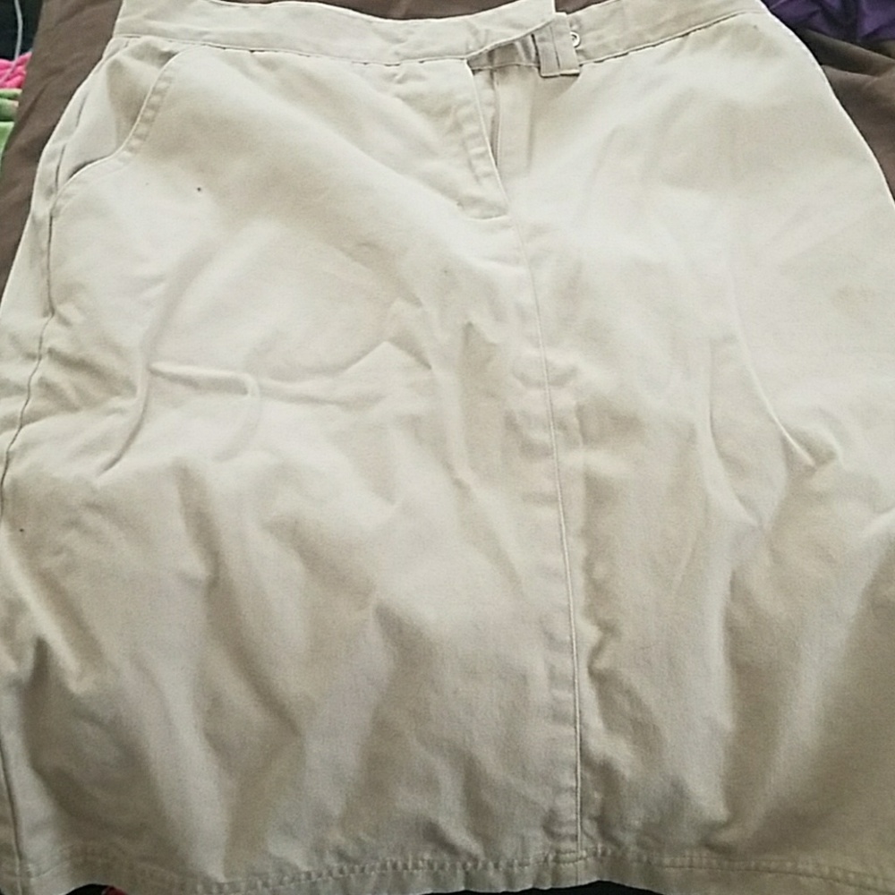 Tan knee length skirt